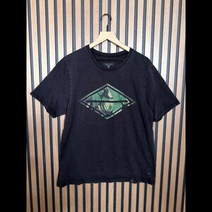 Rag & Bone T Shirt Large Mens Black Camouflage Diamond Tee Short Sleeve Casual